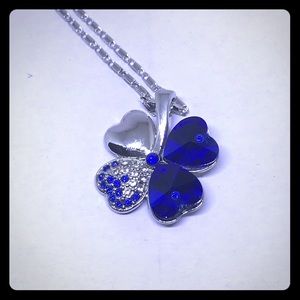 Beautiful Sapphire Blue 4 Hearts Necklace [JW-13]